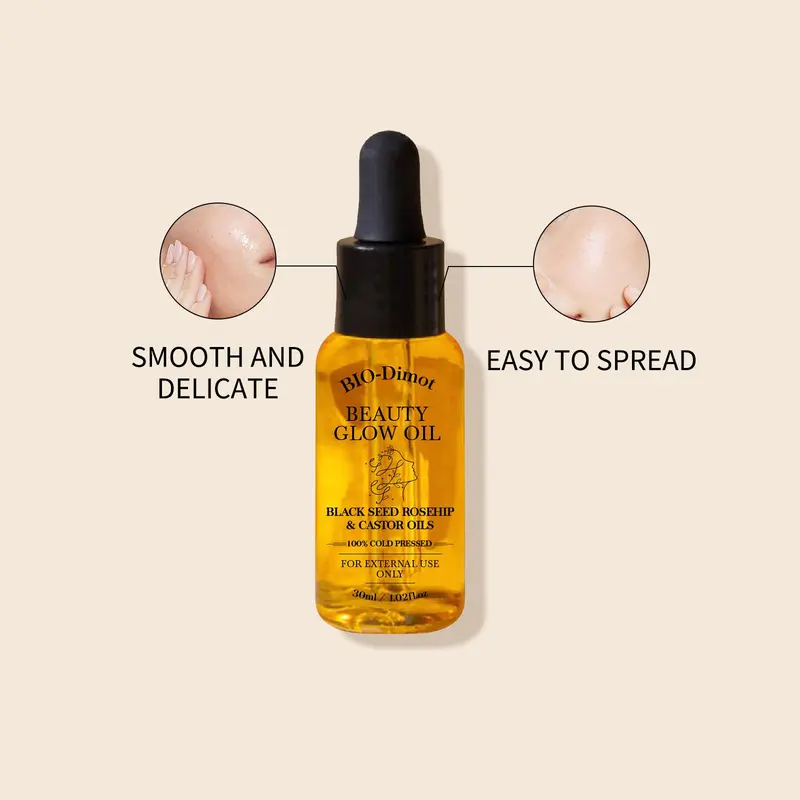 Black Seed Oil & Rosehip Oil & Castor Oil, Organic Cold Pressed Facial Moisturizer Serum, Natural Skincare Fortifying Hydrates Skin Moisturizing Beauty Glow Oil 5