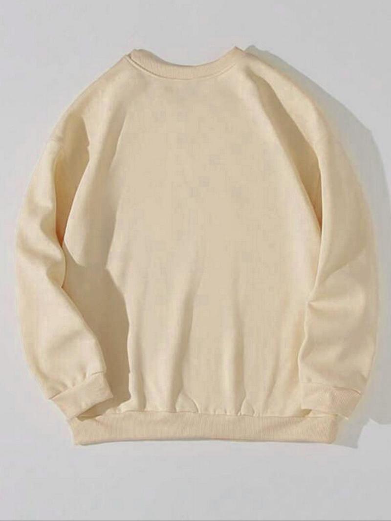 Product Introduction of Women's Letter Print Drop Shoulder Sweatshirt, Casual Long Sleeve Round Neck Pullover For Daily Wear, Ladies Clothes For All Seasons 2
