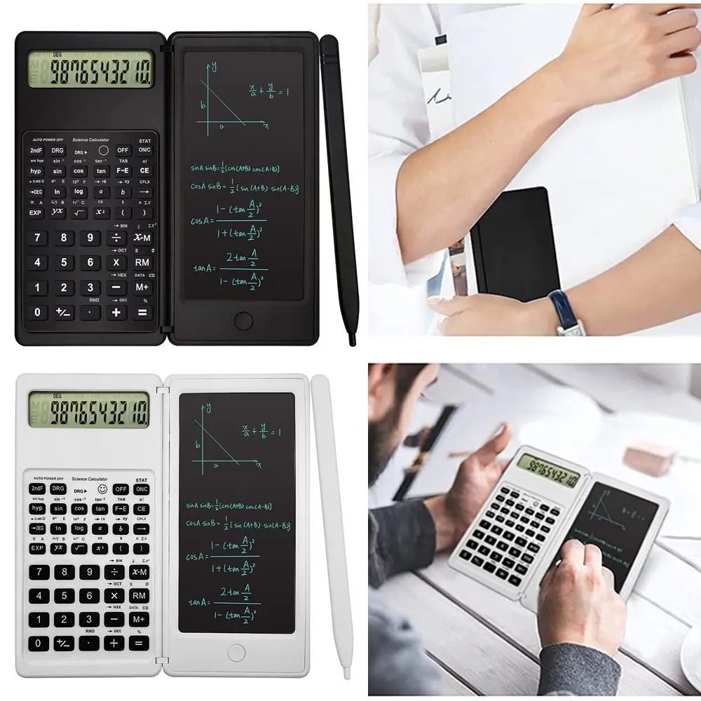 LCD Lock Function Digital Drawing Pad with an Erasable Writing Tablet Large Display 10-Digit Digital Foldable Desk Scientific Calculators