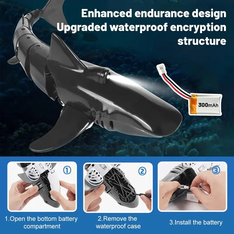 Remote Control Shark Toy, Simulation Shark Water Toy, 2.4Ghz Water Remote Control Toy, Suitable for Swimming Pool, Bathroom Bathtub, Fish Tank 5