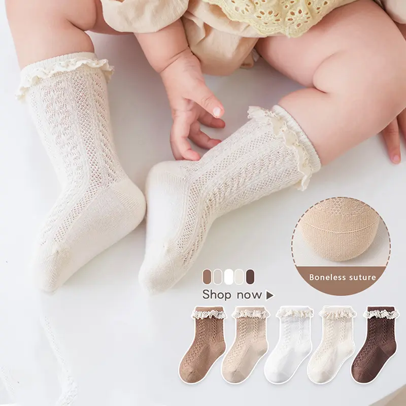 Toddler Baby Girls Princess Socks For Newborn Cute Lace Trim Socks for Girl