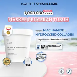 [ MASKER PENCERAH BADAN ] ISWHITE Ultimate Brightening Body Mask 200gr Body Mask Iswhite Masker Badan Pencerah Tubuh Glowing Perawatan Tubuh Pemutih Badan Body Bleaching | SINARTA COSMETICS