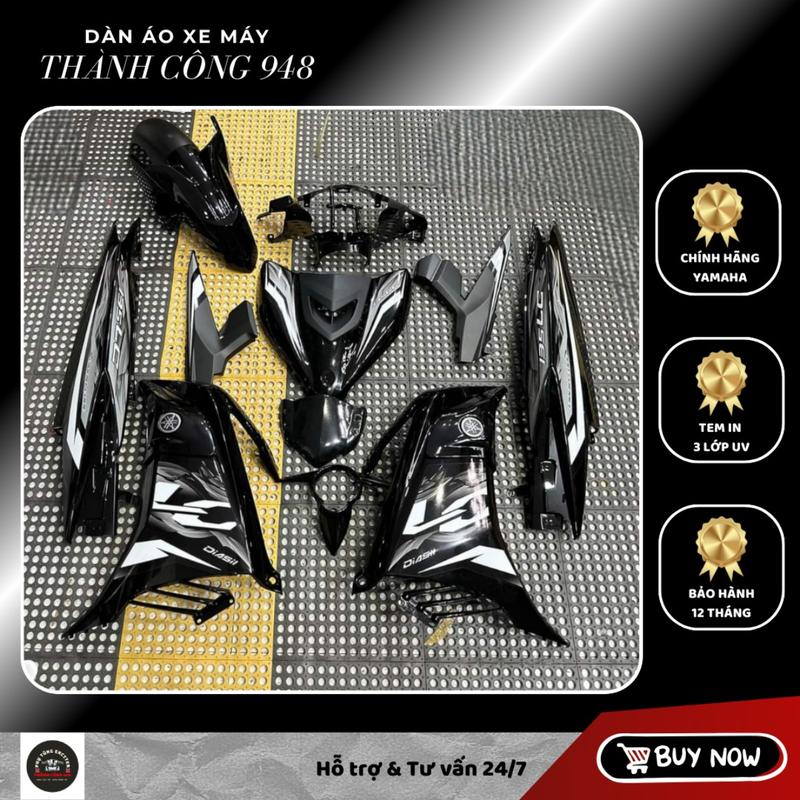 Dàn áo Exciter 135 Đen bóng mẫu LC135 + Tặng Tem Baga Phụ Kiện Phụ Tùng Sticker Decal Nhãn Dán