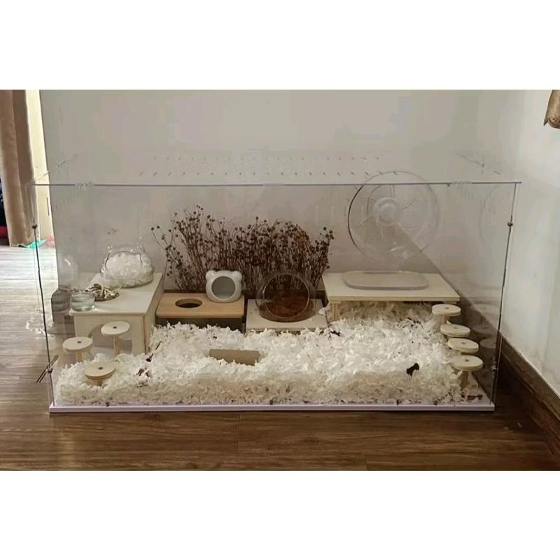 Chuồng Hộp Mica nuôi chuột Hamster bò sát thú cưng cỡ lớn đế Fomex.