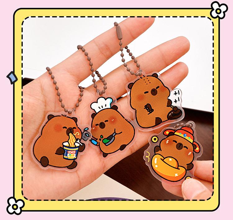 Product Introduction of Mặt Dây Chuyền Móc Chìa Khóa Capybara, Phong Cách Hoạt Hình, Cô Gái Trẻ Dễ Thương, Móc Chìa Khóa Acrylic, Đồ Trang Trí Túi Bala Kaki 6
