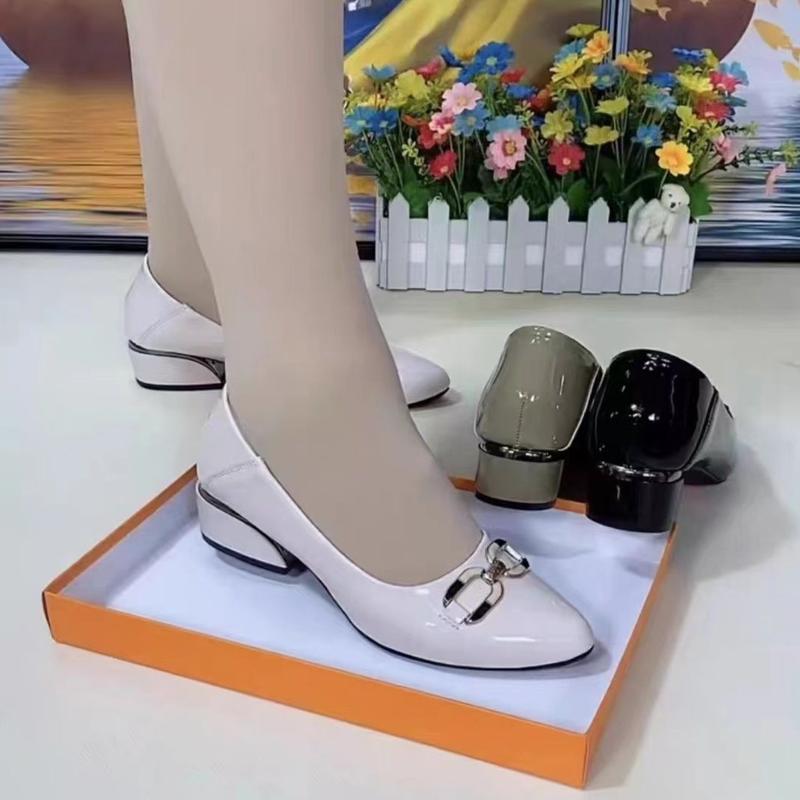 Giày Thời Trang Nữ, Phong Cách 400, Gót Chunky, Đế Mềm, Da Mềm, Mũi Tròn, Gót Giữa, Giày Cao Gót, Thích Hợp Cho Mùa Lò Xo Và Mùa Thu, Hàng Mới Về Năm 2024 8