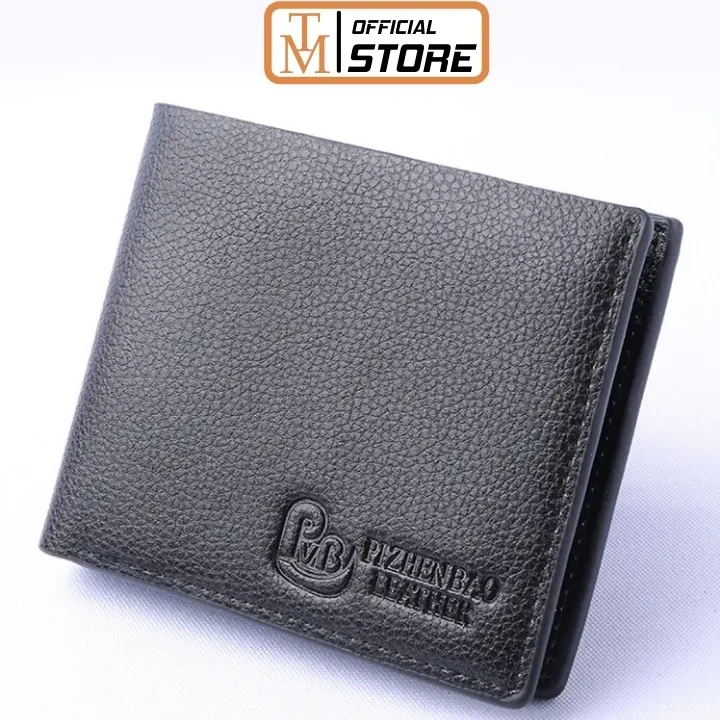 Ví Nam Da Đẹp Nhỏ Gọn Nhiều Ngăn Tiện Dụng - Bóp nam (Dáng Ngang) - PD33 Nhung Wallet Đồng