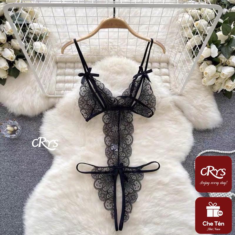 Bộ Đồ Ngủ Ren, Thiết Kế Xuyên Thấu Gợi Cảm, Dây Đeo 2 Dây, Kiểu Áo Liền Quần Hở Đáy eo nịt 0