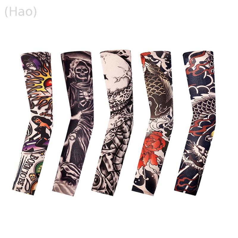  Tay áo hình xăm giả Unisex Tay áo chống nắng Tay áo đạp xe mùa hè 