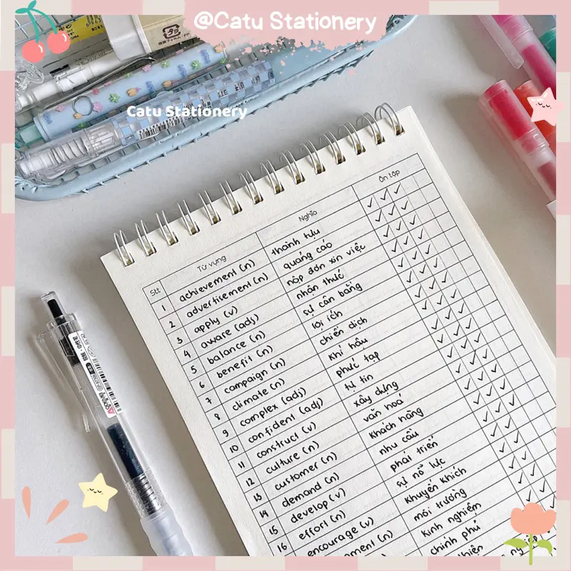 Sổ tay vui học từ vựng học 2400 từ vựng tiếng Anh Trung Nhật Hàn EV1 