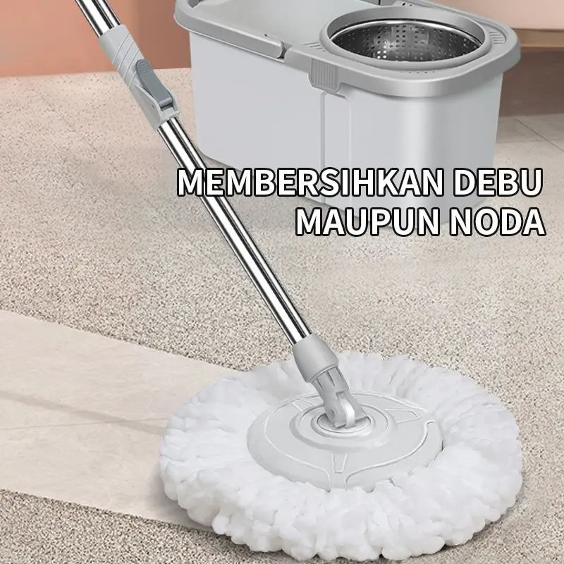 Hoptech - Set Alat Pel Lantai Stainless 360 | Ember Spin 2in1 dengan Hand Pressure & Pembuang Air 6