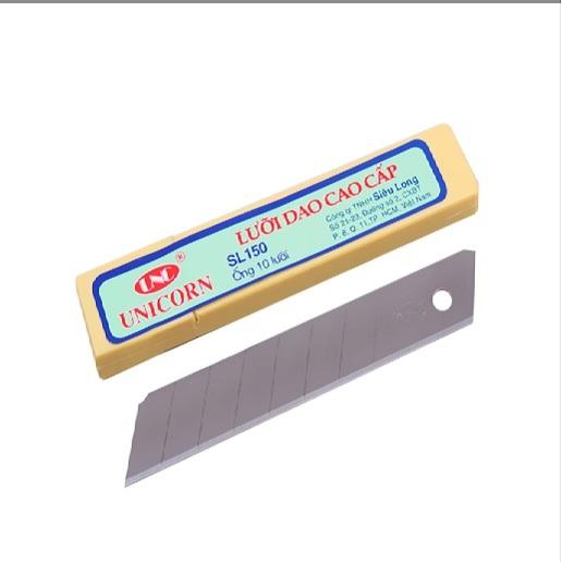  Lưỡi dao rọc giấy Unicorn SL150 18mm hộp hồng ống vàng chính hãng 