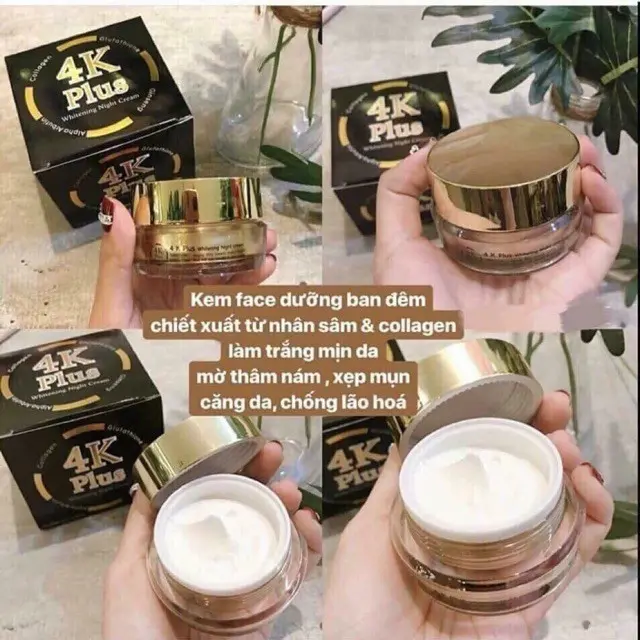 Kem dưỡng trắng da mặt ban đêm 4k plus - cholonmp