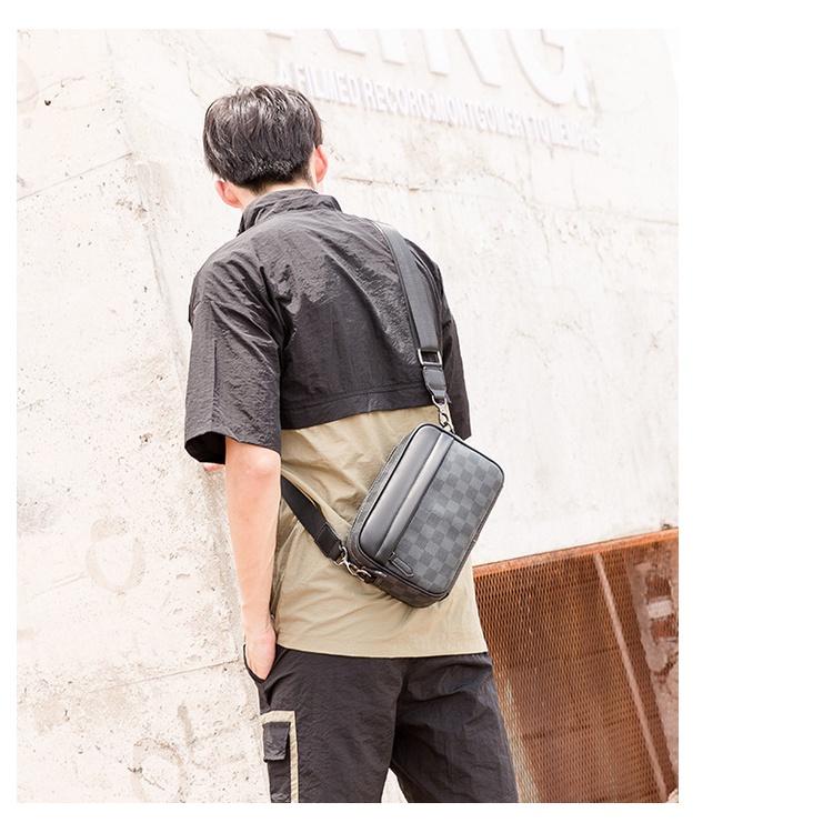 Product Introduction of Túi đeo chéo Học sinh caro cao cấp da loại 1 đẹp dẻo mịn F53 [Hình thật] Bag 24