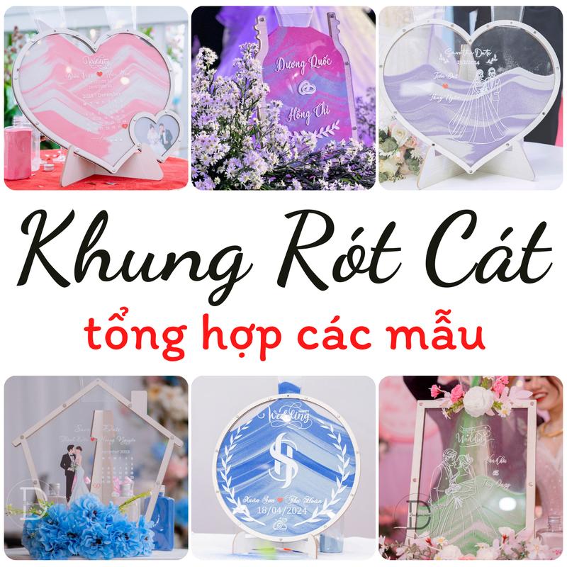 Tranh Rót Cát/Rót Gạo Các Mẫu, Thiết Kế Theo Yêu Cầu, Màu Khung Và Màu Cát Tùy Chọn, Rót Cát Ngày Cưới - Dailyme.mint