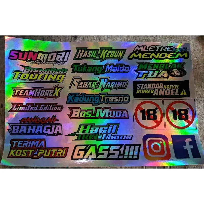 STIKER PACK KATA KATA HEREX HOLOGRAM Car Glosy 3
