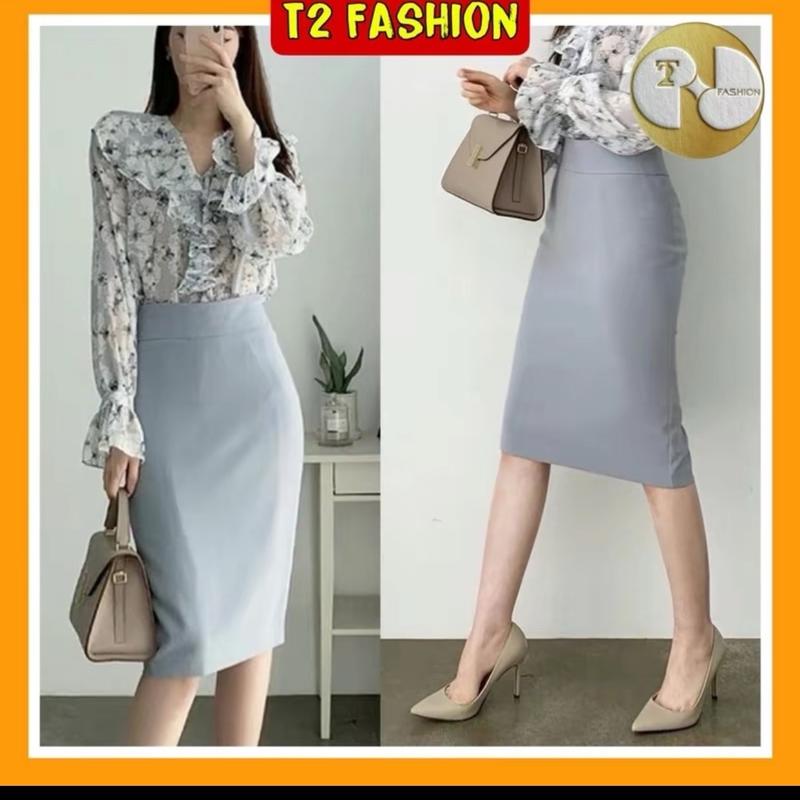 Chân váy công sở dài 55 cm . 2 lớp.dáng A xuông có túi.chất vải dày xuông mềm,đường may đẹp cẩn thận- hàng may kỹ 3
