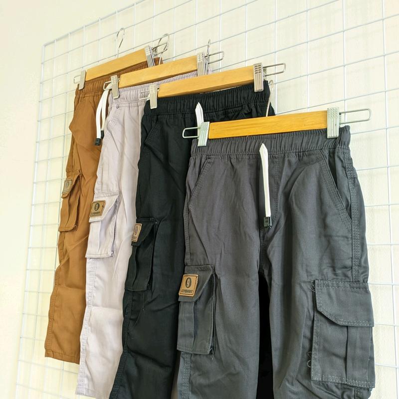 Celana Anak Chino Cargo Panjang Laki Perempuan 5-15 Tahun Unisex Katun Fashion 5