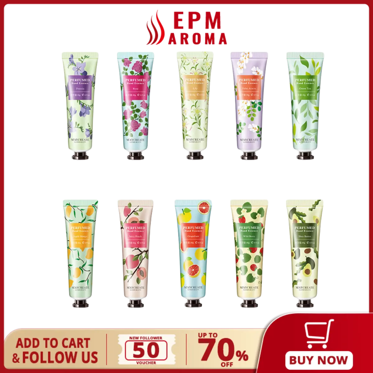 EPM AROMA - Pack Hand Cream for Dry Cracked Hands,Nurses Week Gifts, Natural Plant Fragrance Mini Hand Lotion Moisturizing Hand Care Cream Travel Size Hand Lotion for Dry Hand Gift Nails Scent Moisturizer Moisturize Scented Moisture Hydrate
