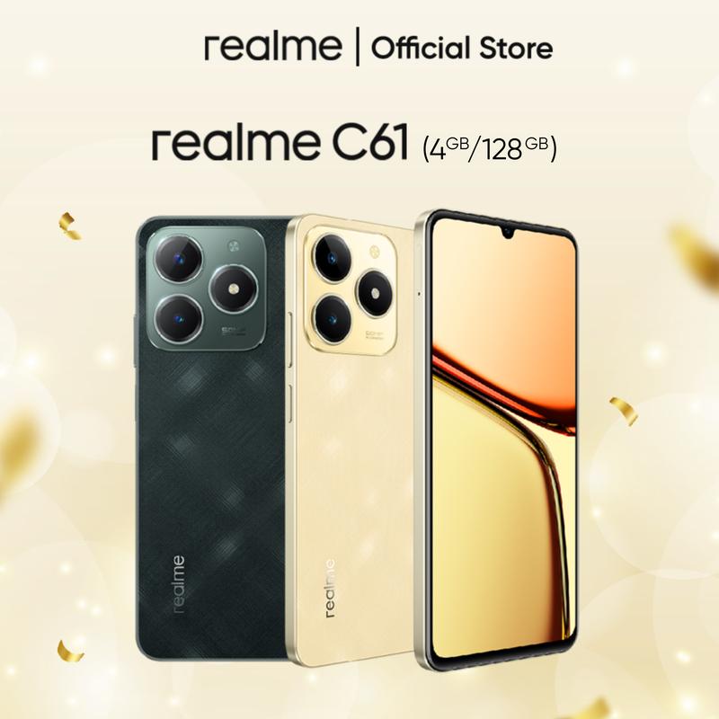 Điện Thoại SmartPhone Realme C61 - Xanh Rêu 4GB-128GB - Pin Bền Bỉ, Chống Nước, BH 12 Tháng