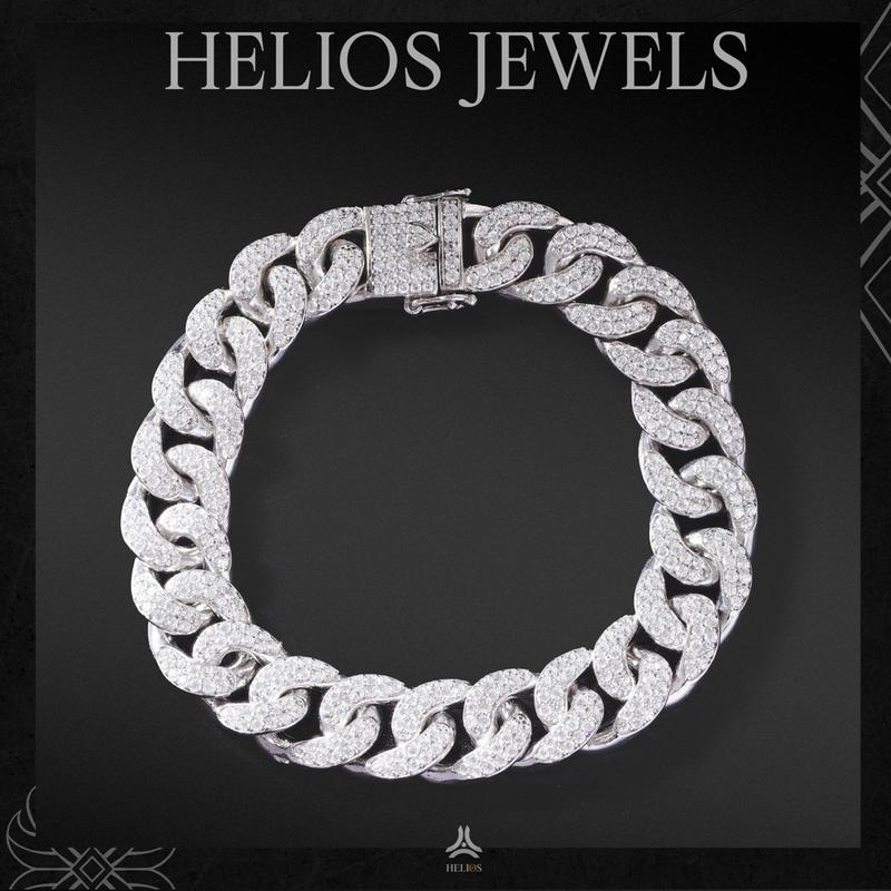 Vòng Tay Bạc S925 Cuban Twinkle 2 hàng đá S950