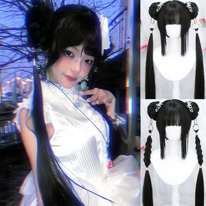 かつらヘッドギア中国の女性のサブ cos バックルポニーテールナチュラルを分けるシミュレーション新中国風のヘアパッケージポニーテールヘッドギア