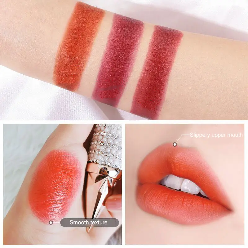 Son Môi 3 Trong 1, Trọn Bộ 3 Màu, Trọn Bộ 3 Màu, Lì Lâu Trôi, Dưỡng Ẩm, Không Thấm Nước, Son Kem, Không Dính Cốc, Dành Cho Phụ Nữ, Trang Điểm Làm Đẹp 6