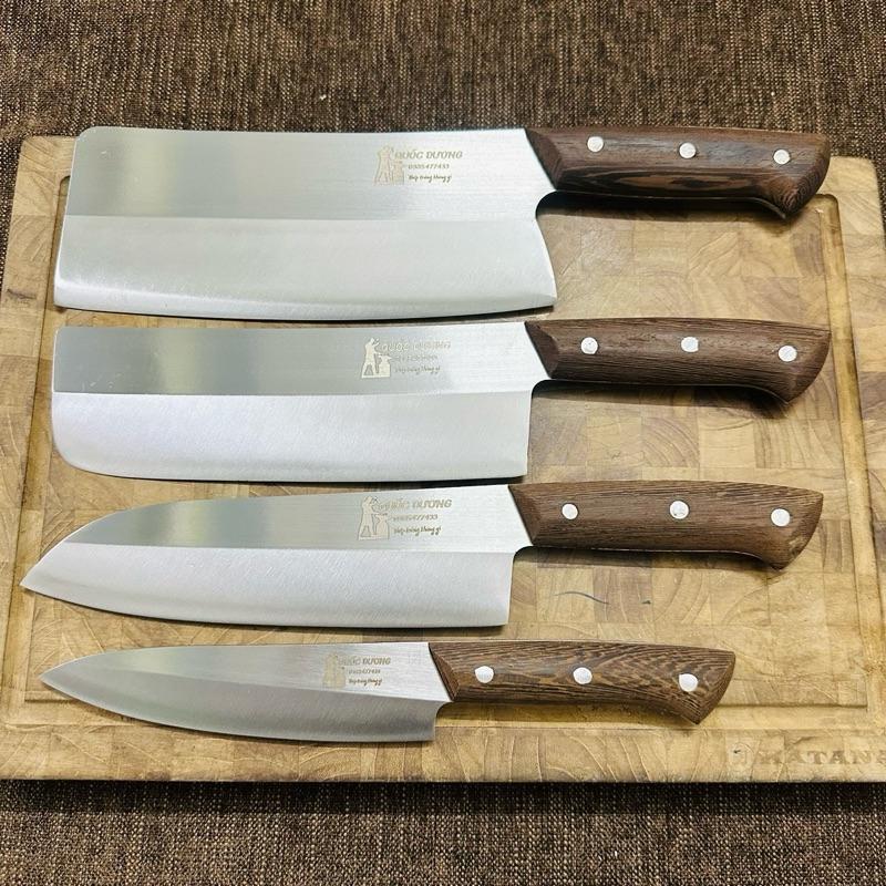Bộ 4 dao cán ốp thép trắng Nhật không gỉ độ cứng cao lên tới 60HRC, bảo hành 24 tháng.