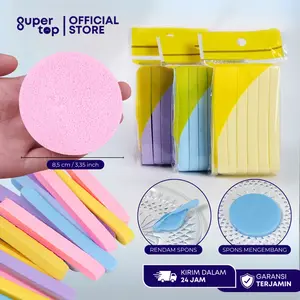 Spons Kentang Stick Sponge Facial Cleaner Spon Pembersih Wajah Muka Serbaguna Halus Perawatan Bahan Seaweed Wool Berkualitas Tinggi 8.5 cm x 8 cm