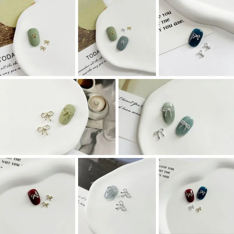 Charm trang trí móng tay siêu cute với tuyển tập những chiếc nơ xinh xắn