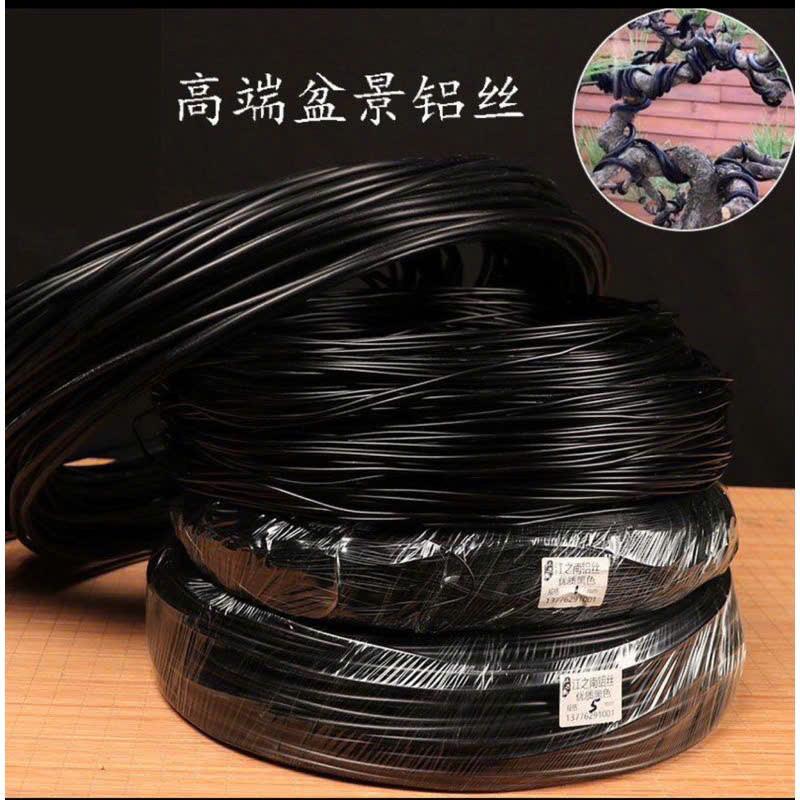 500gr Dây Nhôm Uốn Bonsai và Cây Cảnh - Dây Nhôm Đen Siêu Dẻo Chuyên Dụng Full Size 1mm-8mm 3