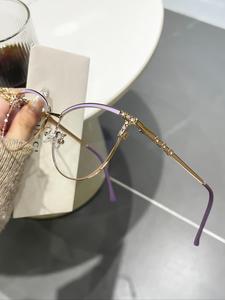 Unisex Fashion Cat Eye Frame Eyeglasses, Trendy Casual Rhinestone Decor Eyeglasses for Everyday Use, Fashion Accessories for Outdoor Activities