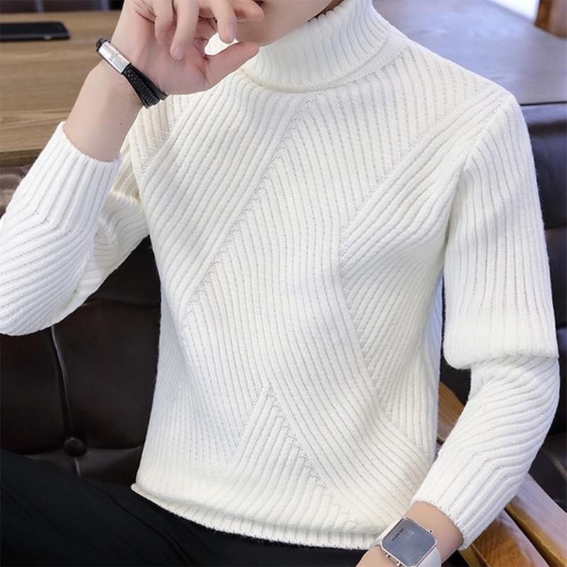 Áo len nam cổ lọ vạt chéo dệt len dày dặn giữ ấm giữ nhiệt tốt phong cách trẻ trung Hàn Quốc