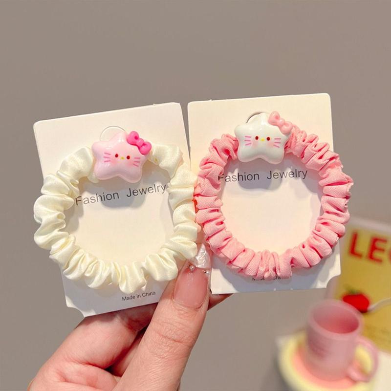 Product Introduction of New Cheese Heart Wrinkle Hair Band Candy Color High Elastic Bow Headband Little Fresh No Harm Sweet Hair Rope Children Headdress 19
