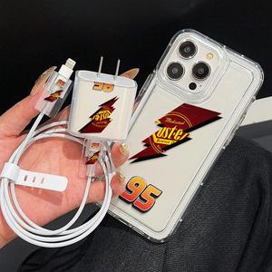 Paquete de 95 piezas para iPhone: Funda transparente ligera con cubierta para cabeza de cargador, protector de cable y cuerda de almacenamiento, funda anticaídas para iPhone
