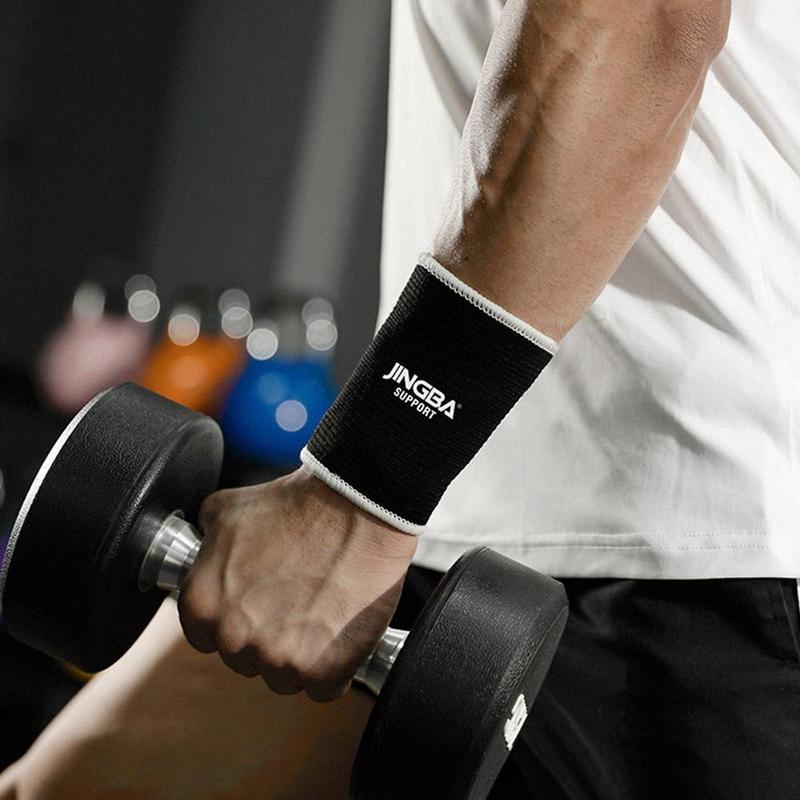 JINGBA Sports Wrist Brace, High Knitted Elastic Breathable Outdoor Badminton Basketball Weightlifting Training Brace Knitted Wristbands 5