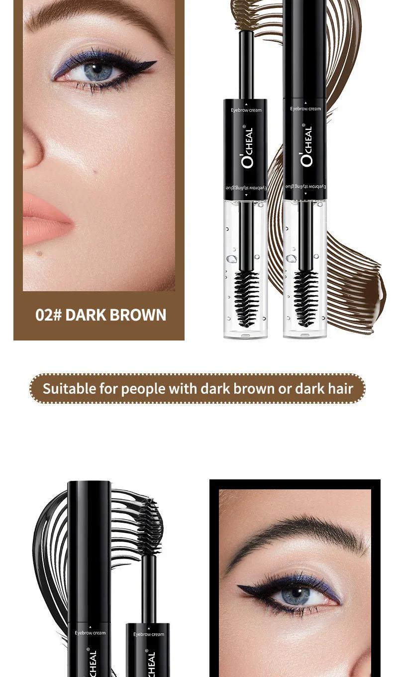 Product Introduction of Double-Headed Dyed Eyebrow Long-Lasting Setting Liquid Not Smudge Waterproof and Sweat-Proof Eyebrow Cream Makeup Cosmetic 9