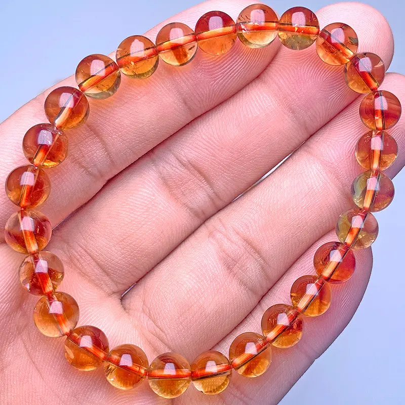 Natural Violent Deep Yellow Citrine Bracelet Brazilian Golden Orange Yellow Large Golden Citrine Layered Flower Bracelet Wholesale