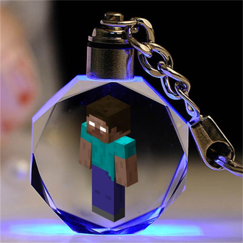 Loket Rantai Kunci Kristal Minecraft, Hadiah Hari Jadi Tersuai untuk