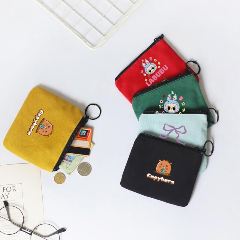  Ví nữ ngắn mini cute hoạ tiết Labubu Capy Bara Baby Three cầm tay giá rẻ nhỏ gọn bỏ túi thời trang hàn quốc dễ thương 