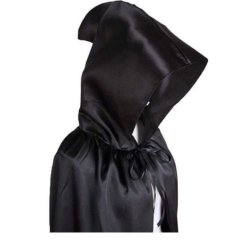 Product Introduction of Halloween Cloak Adult and Children Satin Cloth Death Cloak Wizard Devil Cloak Nightclub Bar Dress up Props 8