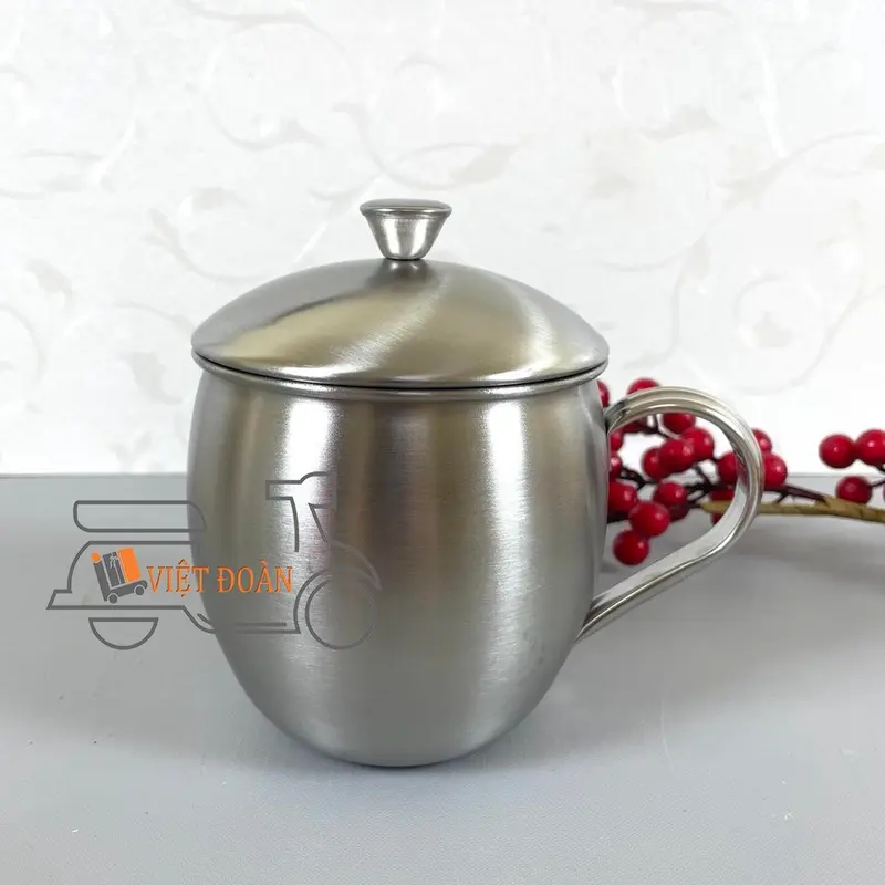 V- Ca cốc Inox có nắp/ Ly inox có nắp đậy uống nước, tách uống trà, cà phê inox sus 304 700ml/ ca thẳng inox 304 nh cốc  sứ 3