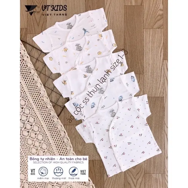 Combo  5 Áo Cộc Tay Họa Tiết  Chất Pettit Cho Bé VT-Mv- Mky Kids Chất Liệu Mềm Mịn Thun Lạnh Size 3 -8kg 2