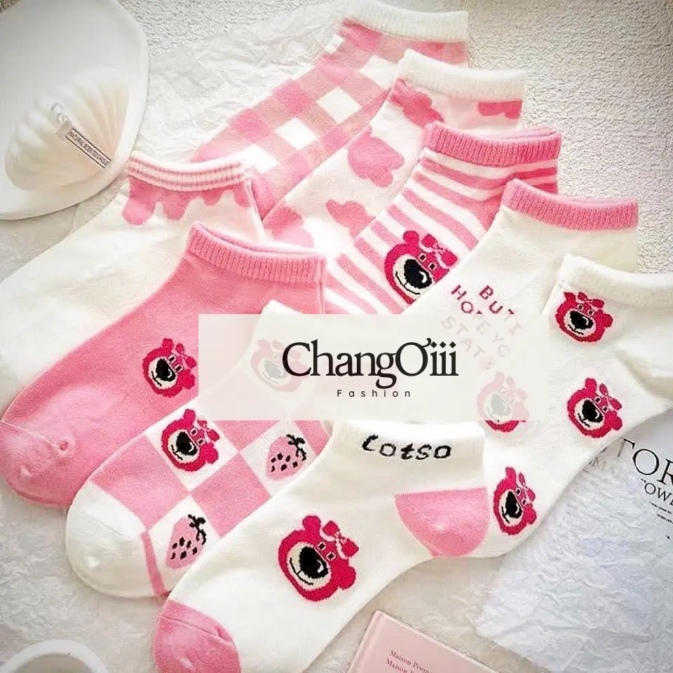 Tất gấu dâu cho nữ dệt kim cao cấp Chang Ơii