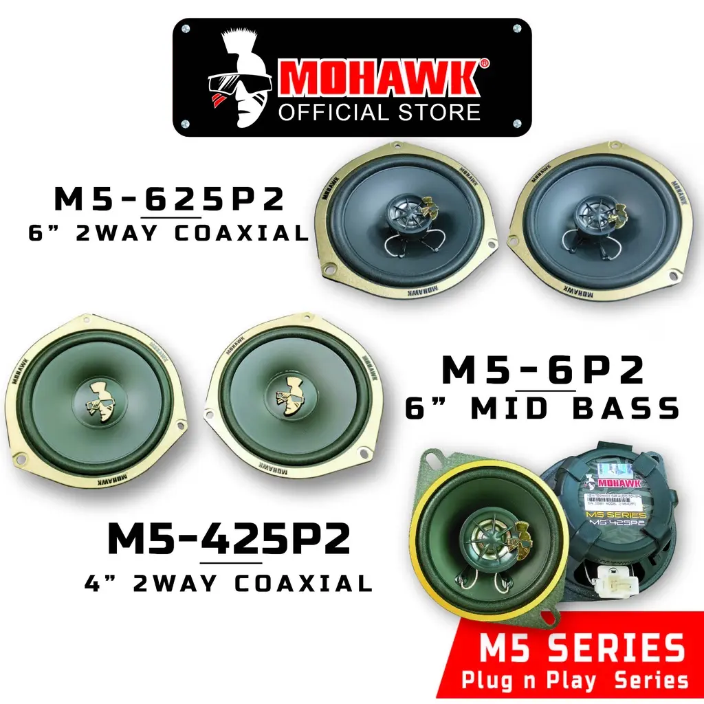MOHAWK M5 Series Plug n Play 2Way Coaxial Mid Bass Spk OEM Speaker For Perodua Myvi Alza Axia Bezza Aruz Ativa Viva