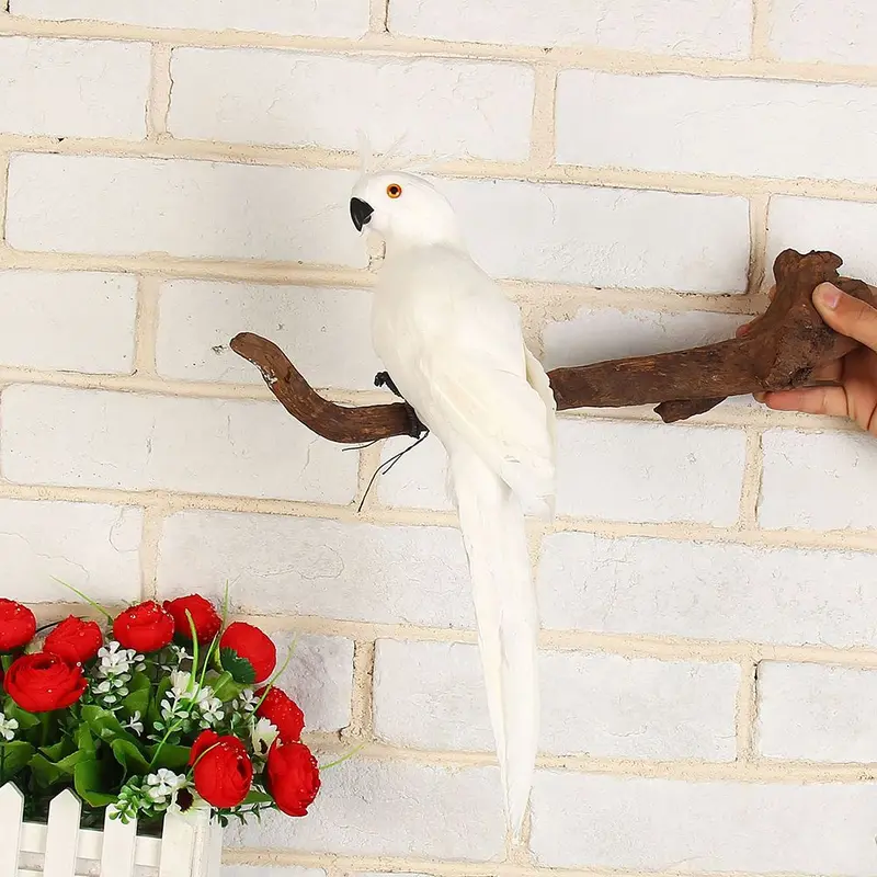 Đồ Trang Trí Sân Vườn Thủ Công Chim Mô Phỏng, Vẹt Lông Vũ, Tượng Nhỏ Động Vật, 1 Chiếc 3