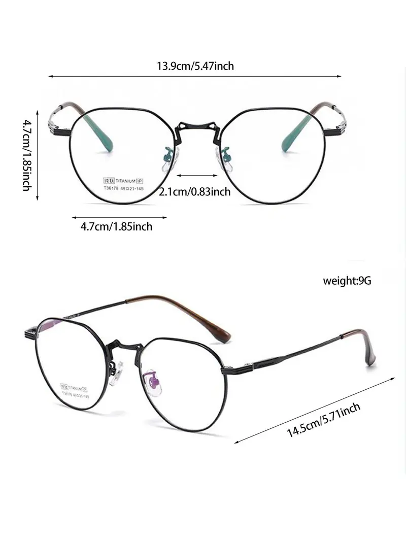 Product Introduction of Unisex Simple Style Plain Color Titanium Eyeglasses, Casual Trendy Eyeglasses for Everyday Use, Fashion Accessories for Outdoor Activities 1
