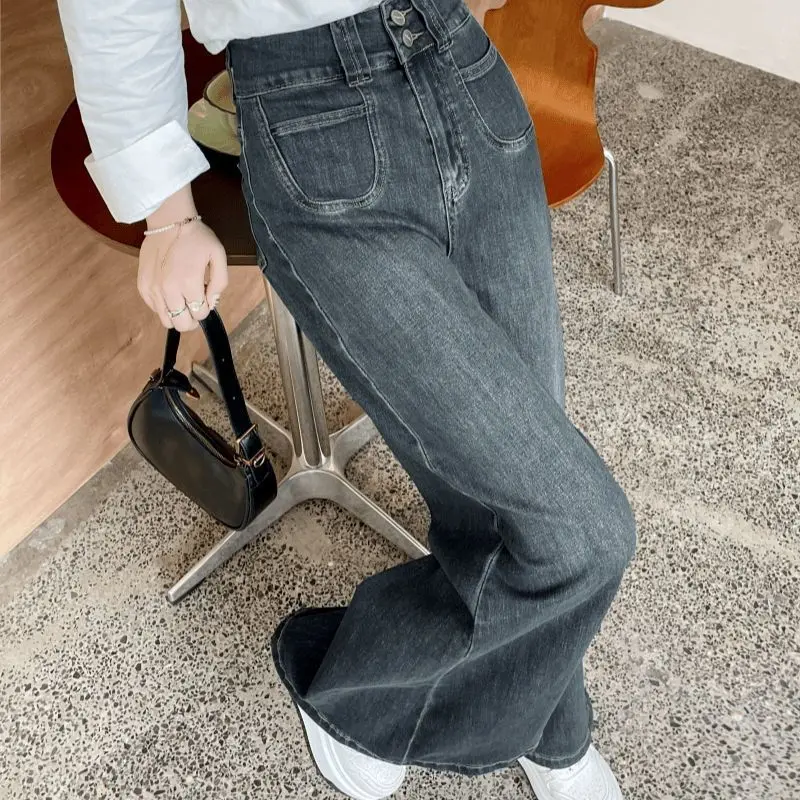Quần Jean Ống Loe Cực Rộng, Phong Cách Cổ Điển, Cạp Cao, Dáng Rộng Rãi Và Bó Sát, Quần Dài Đến Sàn, Hình Quả Lê, Hàng Mới Về Mùa Xuân Hè, Năm 2025 7