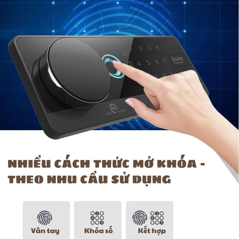 [MẪU 2024] Két sắt mini khóa vân tay khóa số cao cấp,Két sắt chống cháy cho gia đình nhà hàng khách sạn gắn tủ 3