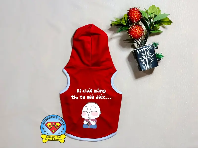 ÁO THÚ CƯNG CHỮ AI CHỬI MẮNG THÌ TA GIẢ ĐIẾC ĐỎ 3